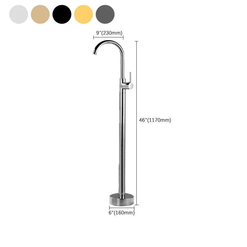 Contemporary Style Freestanding Tap Copper Floor Mounted Freestanding Tap -Bathlova