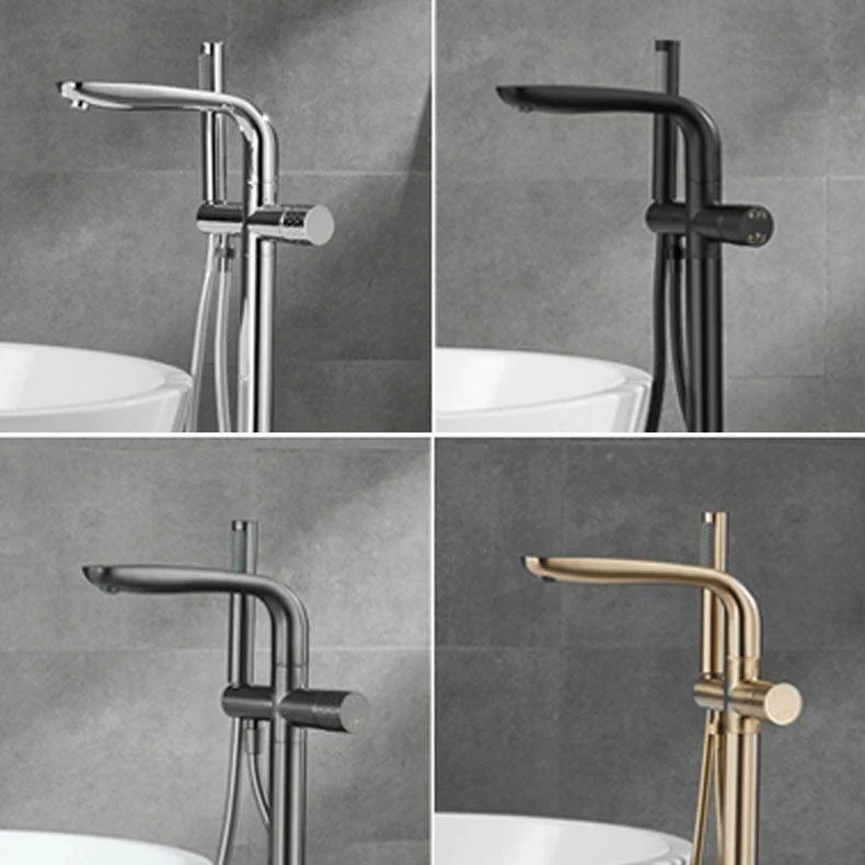 Contemporary Style Freestanding Tap Copper Floor Mounted Freestanding Tap -Bathlova