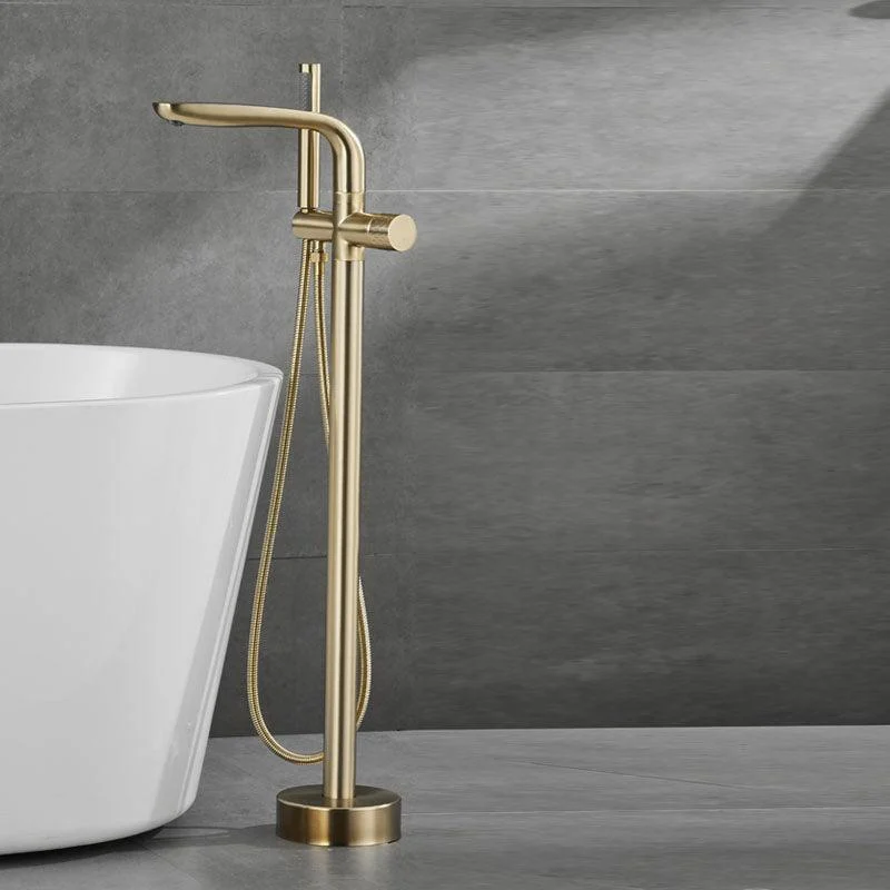 Contemporary Style Freestanding Tap Copper Floor Mounted Freestanding Tap -Bathlova