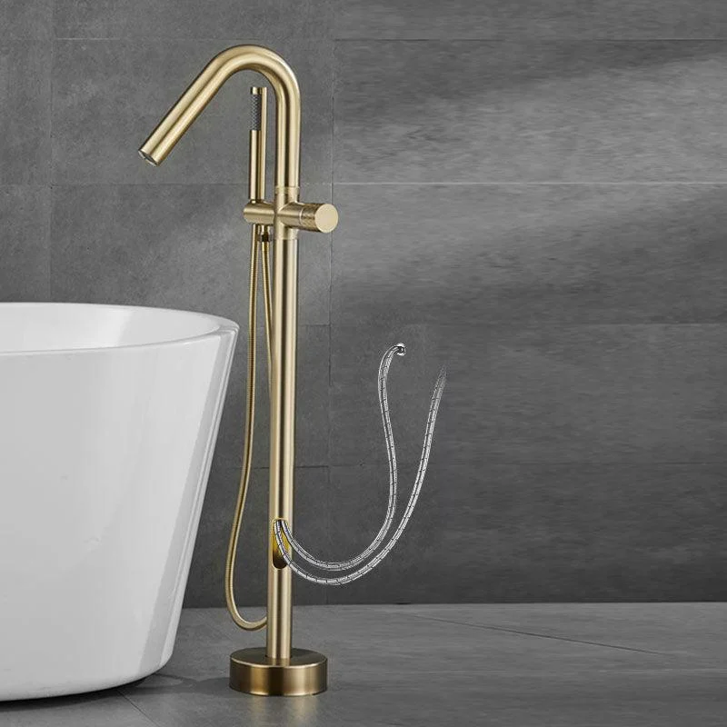 Contemporary Style Freestanding Tap Copper Floor Mounted Freestanding Tap -Bathlova