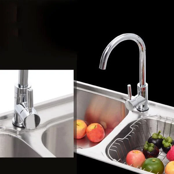 Contemporary Style Kitchen Double Sink Stainless Steel Drop-In Kitchen Sink -Bathlova