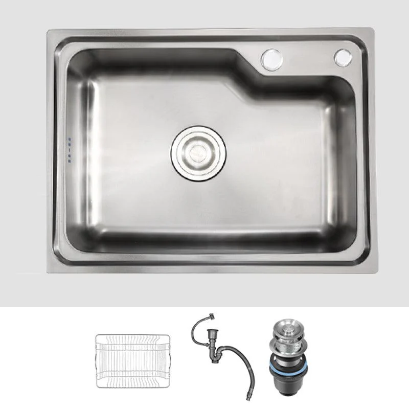 Contemporary Style Kitchen Sink Dirt Resistant Drop-In Kitchen Sink with Drain Assembly -Bathlova