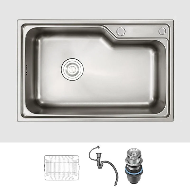 Contemporary Style Kitchen Sink Dirt Resistant Drop-In Kitchen Sink with Drain Assembly -Bathlova