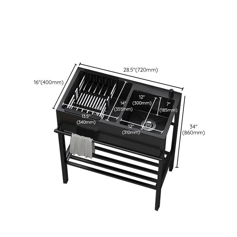 Contemporary Style Kitchen Sink Drop-In Noise-cancelling Design Kitchen Sink with Frame -Bathlova