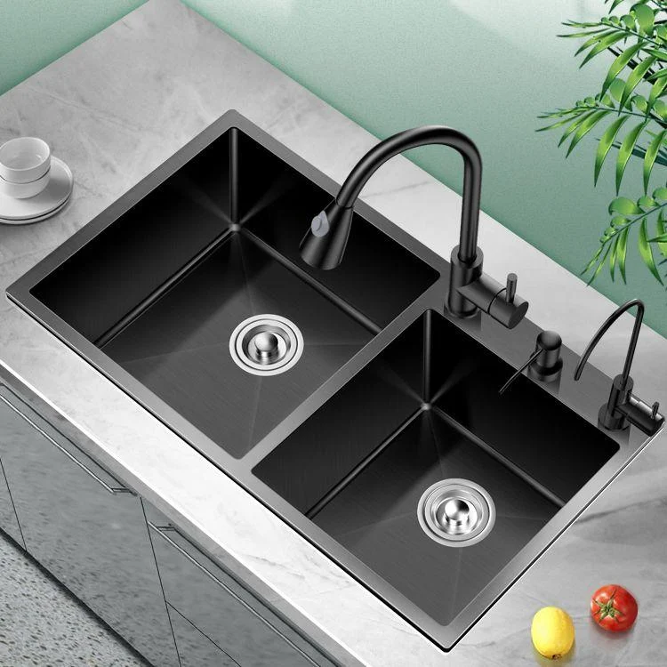 Contemporary Style Kitchen Sink Drop-In Stainless Steel Double Kitchen Sink -Bathlova