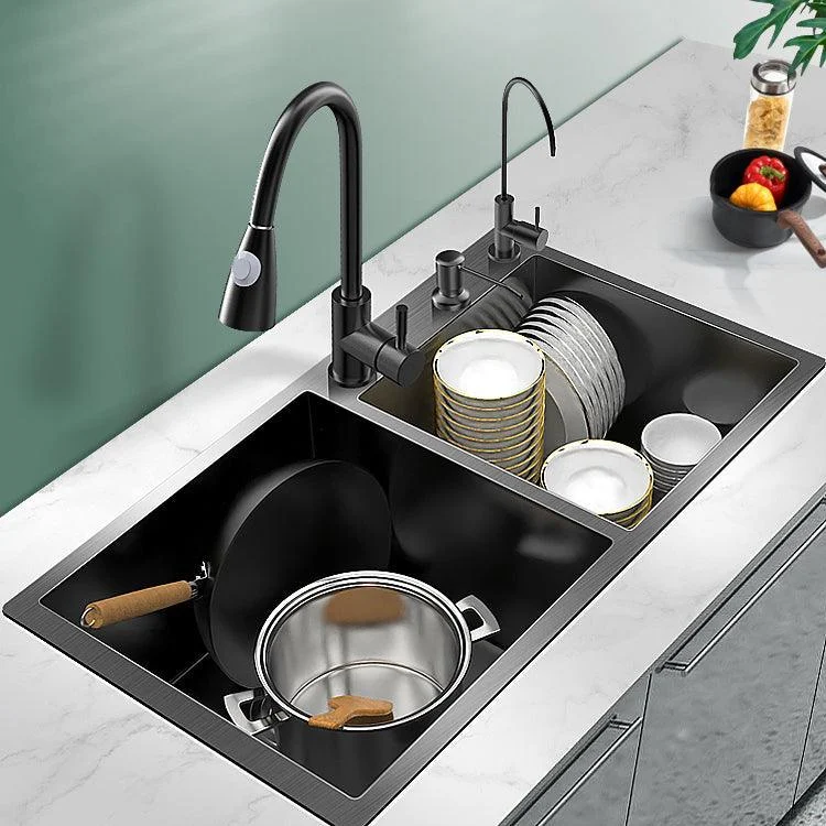 Contemporary Style Kitchen Sink Drop-In Stainless Steel Double Kitchen Sink -Bathlova