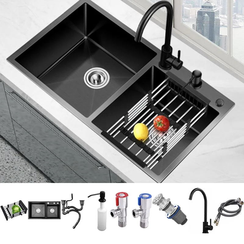 Contemporary Style Kitchen Sink Drop-In Stainless Steel Double Kitchen Sink -Bathlova