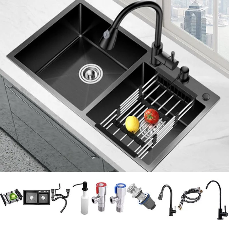 Contemporary Style Kitchen Sink Drop-In Stainless Steel Double Kitchen Sink -Bathlova