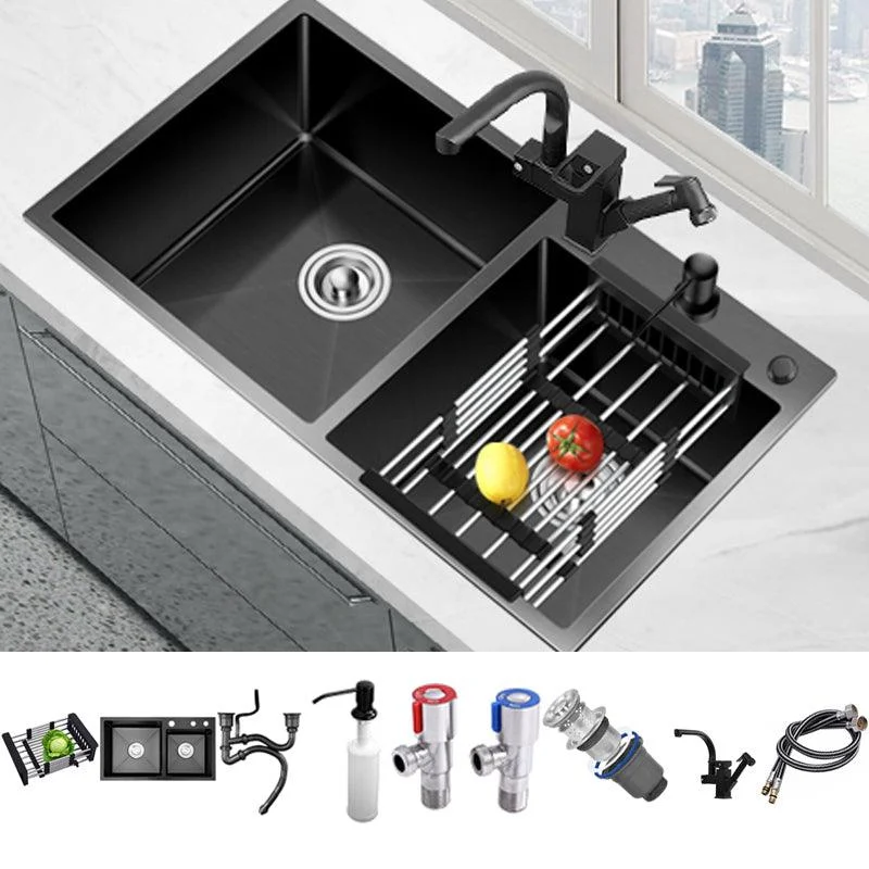 Contemporary Style Kitchen Sink Drop-In Stainless Steel Double Kitchen Sink -Bathlova