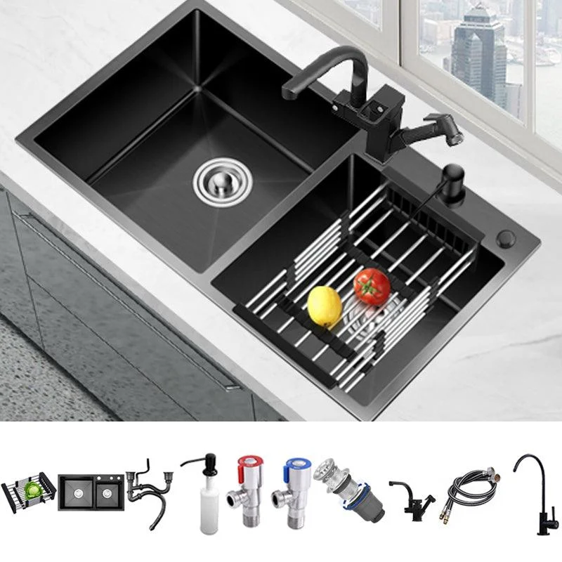 Contemporary Style Kitchen Sink Drop-In Stainless Steel Double Kitchen Sink -Bathlova