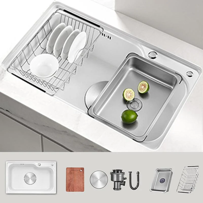 Contemporary Style Kitchen Sink Kitchen Sink with Basket Strainer -Bathlova