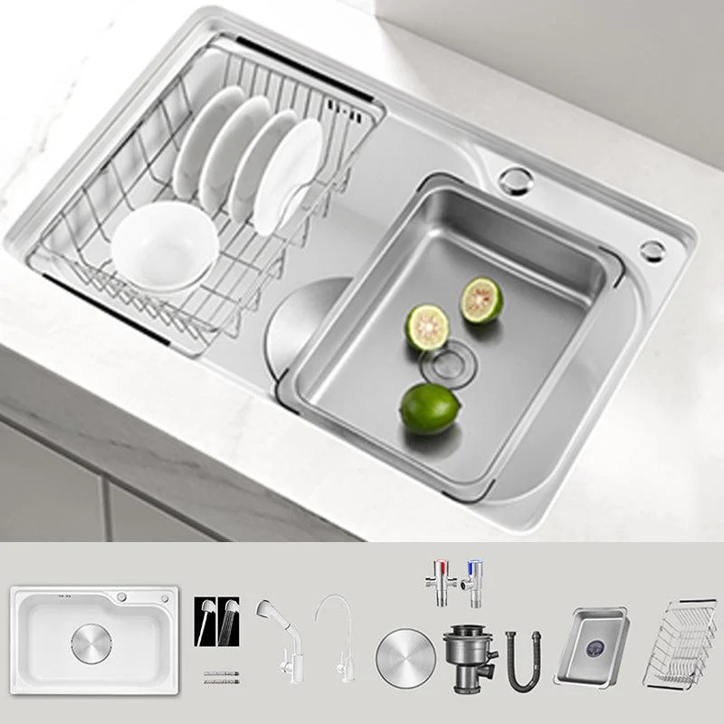 Contemporary Style Kitchen Sink Kitchen Sink with Basket Strainer -Bathlova