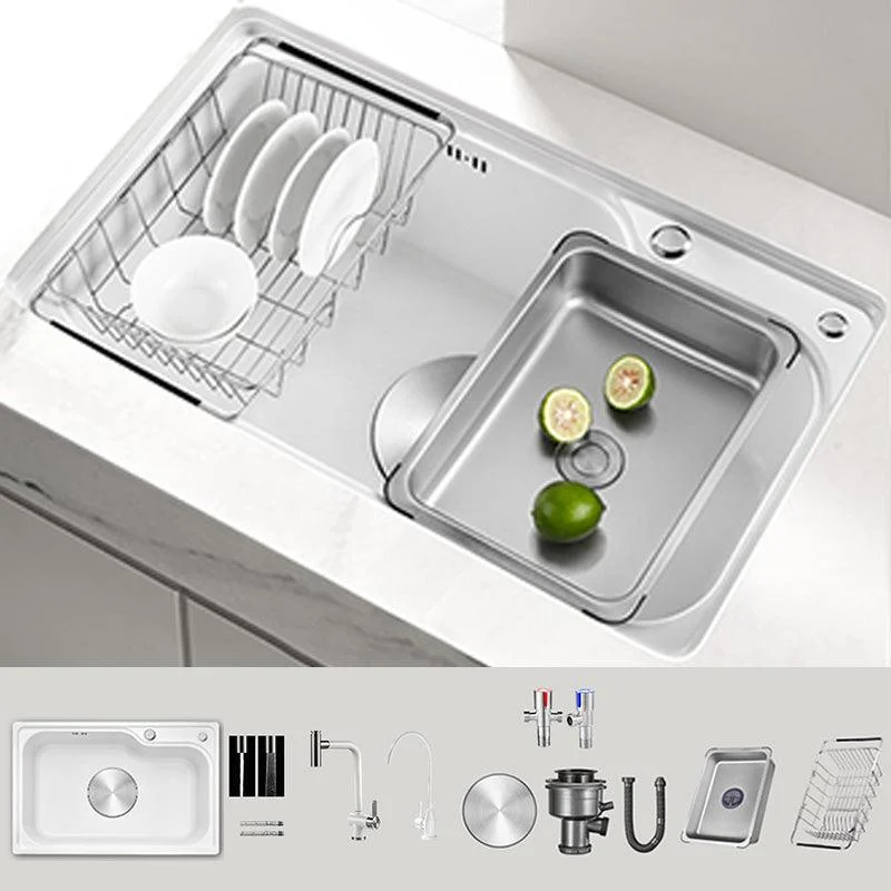 Contemporary Style Kitchen Sink Kitchen Sink with Basket Strainer -Bathlova