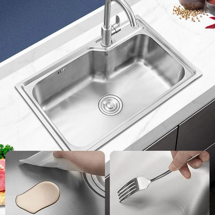 Contemporary Style Kitchen Sink Noise-cancelling Design Drop-In Kitchen Sink -Bathlova