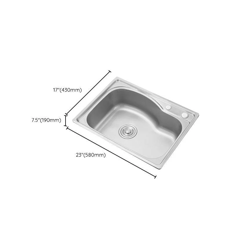 Contemporary Style Kitchen Sink Noise-cancelling Design Drop-In Kitchen Sink -Bathlova