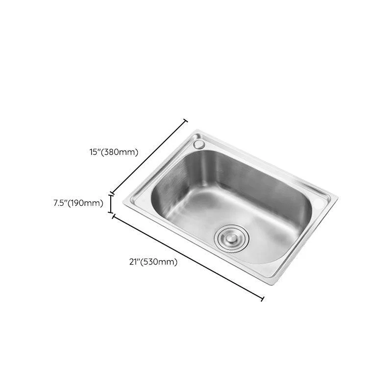 Contemporary Style Kitchen Sink Noise-cancelling Design Drop-In Kitchen Sink -Bathlova