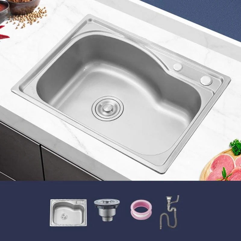 Contemporary Style Kitchen Sink Noise-cancelling Design Drop-In Kitchen Sink -Bathlova