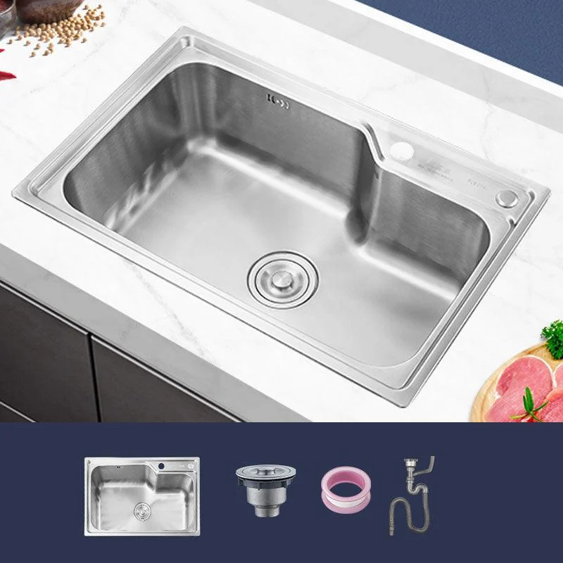 Contemporary Style Kitchen Sink Noise-cancelling Design Drop-In Kitchen Sink -Bathlova