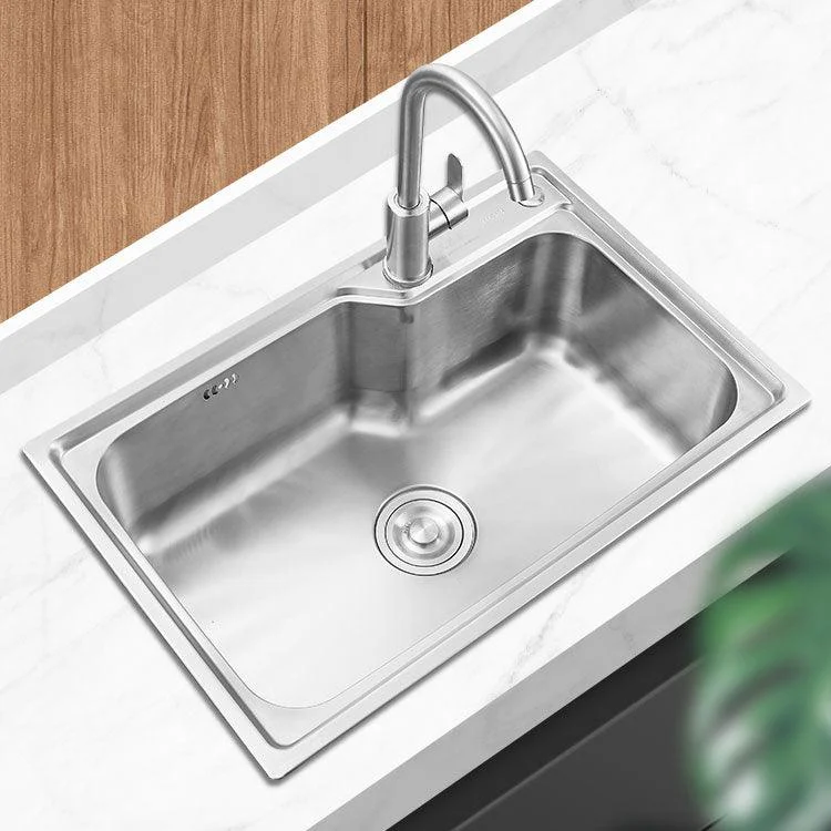 Contemporary Style Kitchen Sink Noise-cancelling Design Drop-In Kitchen Sink -Bathlova