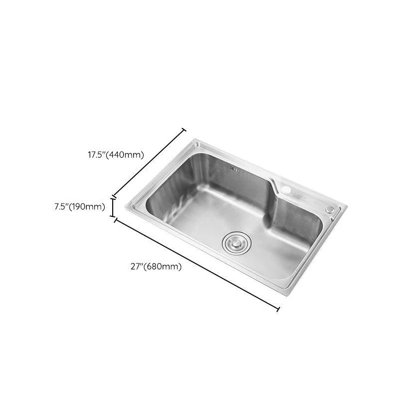 Contemporary Style Kitchen Sink Noise-cancelling Design Drop-In Kitchen Sink -Bathlova