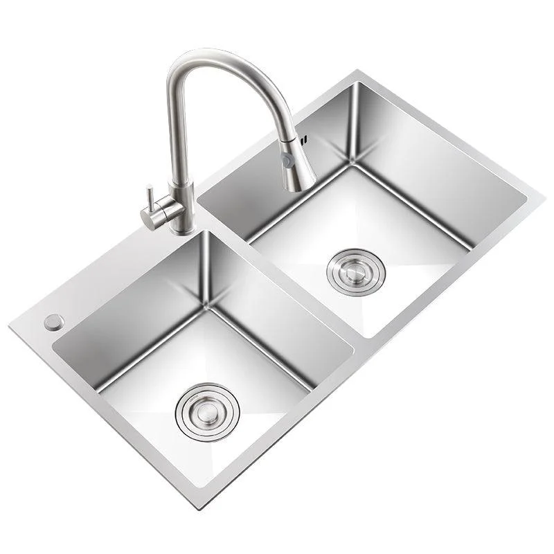 Contemporary Style Kitchen Sink Noise-cancelling Design Stainless Steel Kitchen Sink -Bathlova