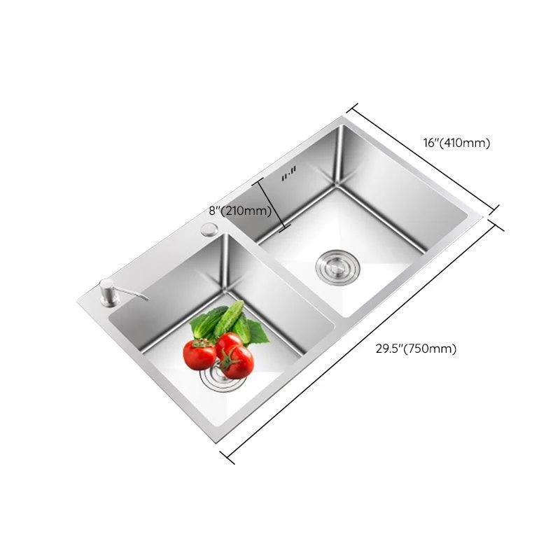 Contemporary Style Kitchen Sink Noise-cancelling Design Stainless Steel Kitchen Sink -Bathlova