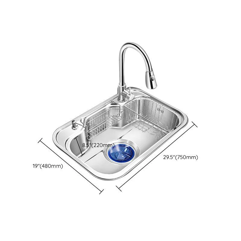 Contemporary Style Kitchen Sink Pure Color Stainless Steel 2 Holes Drop-In Kitchen Sink -Bathlova