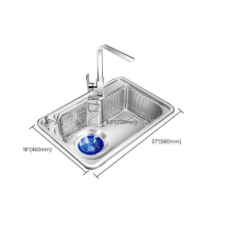 Contemporary Style Kitchen Sink Pure Color Stainless Steel 2 Holes Drop-In Kitchen Sink -Bathlova