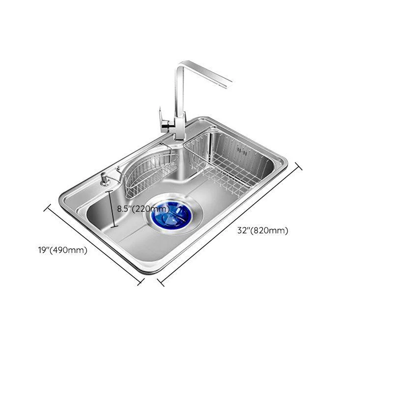 Contemporary Style Kitchen Sink Pure Color Stainless Steel 2 Holes Drop-In Kitchen Sink -Bathlova