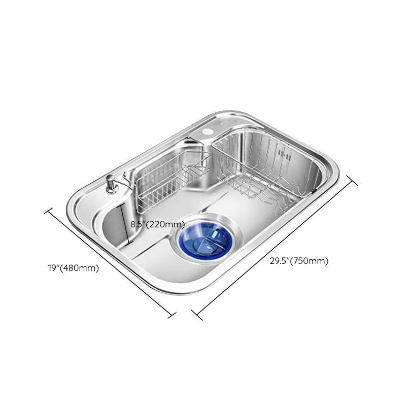 Contemporary Style Kitchen Sink Pure Color Stainless Steel 2 Holes Drop-In Kitchen Sink -Bathlova