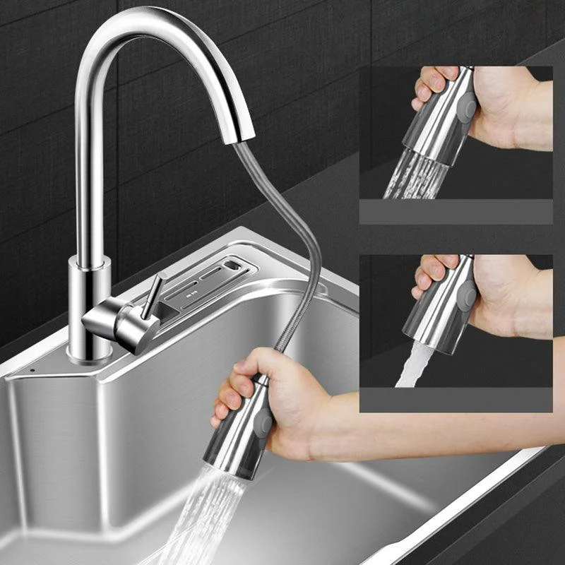 Contemporary Style Kitchen Sink Pure Color Stainless Steel 2 Holes Drop-In Kitchen Sink -Bathlova