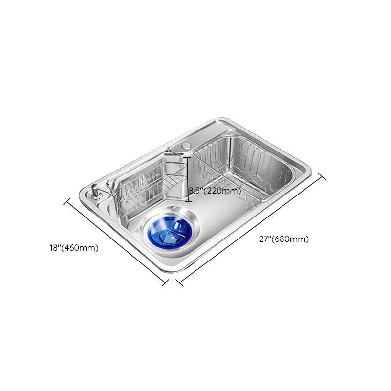 Contemporary Style Kitchen Sink Pure Color Stainless Steel 2 Holes Drop-In Kitchen Sink -Bathlova