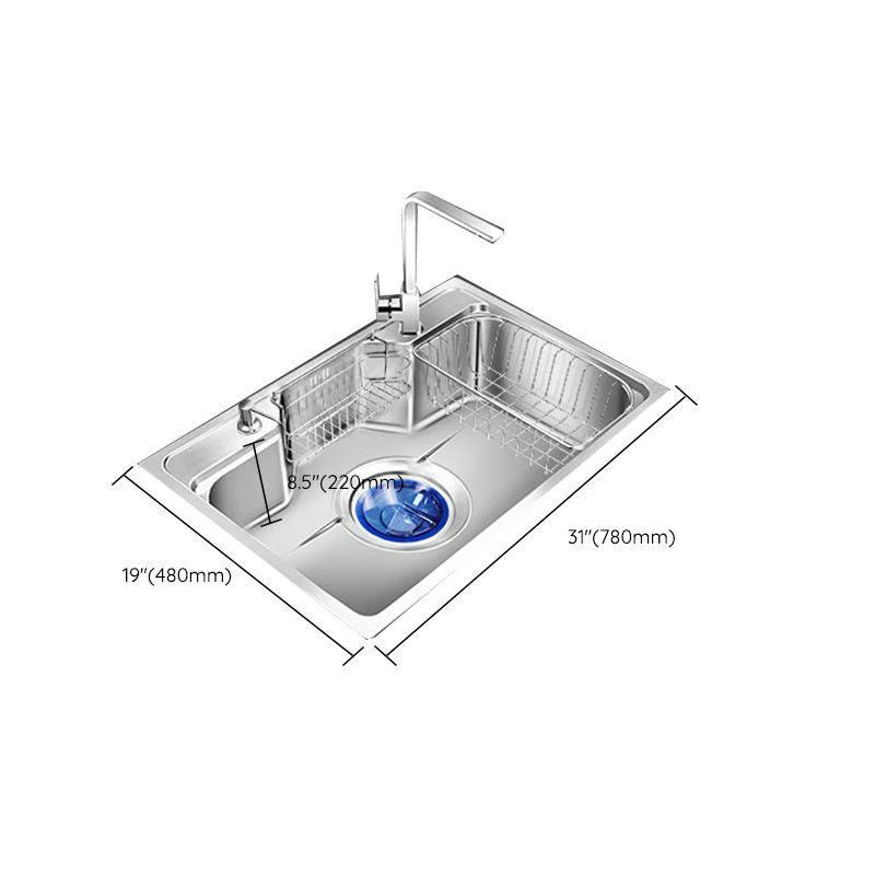 Contemporary Style Kitchen Sink Pure Color Stainless Steel 2 Holes Drop-In Kitchen Sink -Bathlova