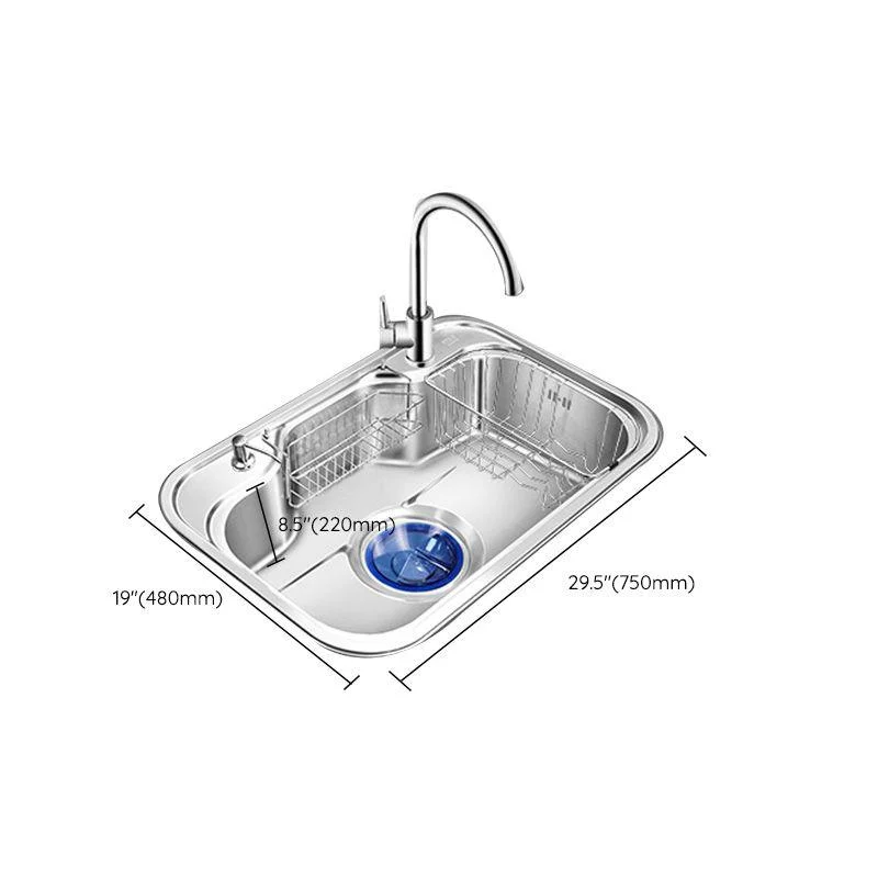 Contemporary Style Kitchen Sink Pure Color Stainless Steel 2 Holes Drop-In Kitchen Sink -Bathlova