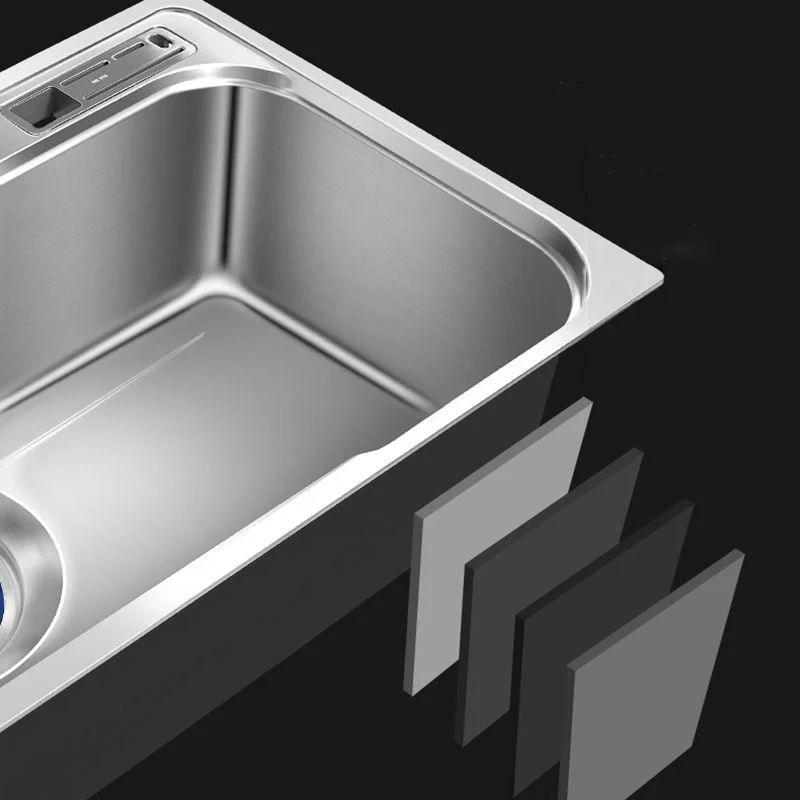 Contemporary Style Kitchen Sink Pure Color Stainless Steel 2 Holes Drop-In Kitchen Sink -Bathlova