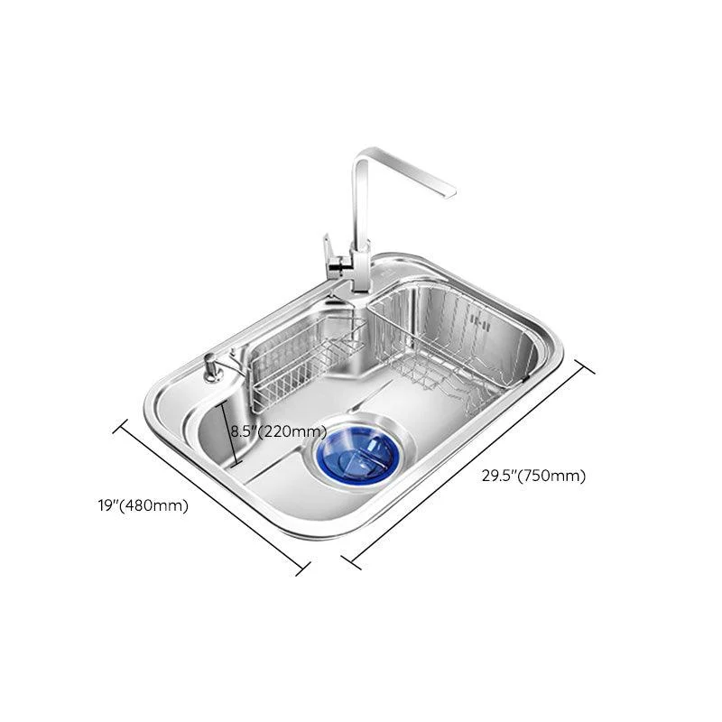 Contemporary Style Kitchen Sink Pure Color Stainless Steel 2 Holes Drop-In Kitchen Sink -Bathlova