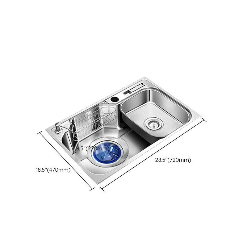 Contemporary Style Kitchen Sink Pure Color Stainless Steel 2 Holes Drop-In Kitchen Sink -Bathlova