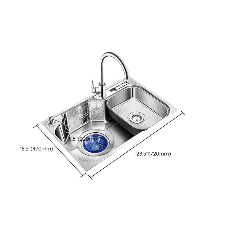 Contemporary Style Kitchen Sink Pure Color Stainless Steel 2 Holes Drop-In Kitchen Sink -Bathlova