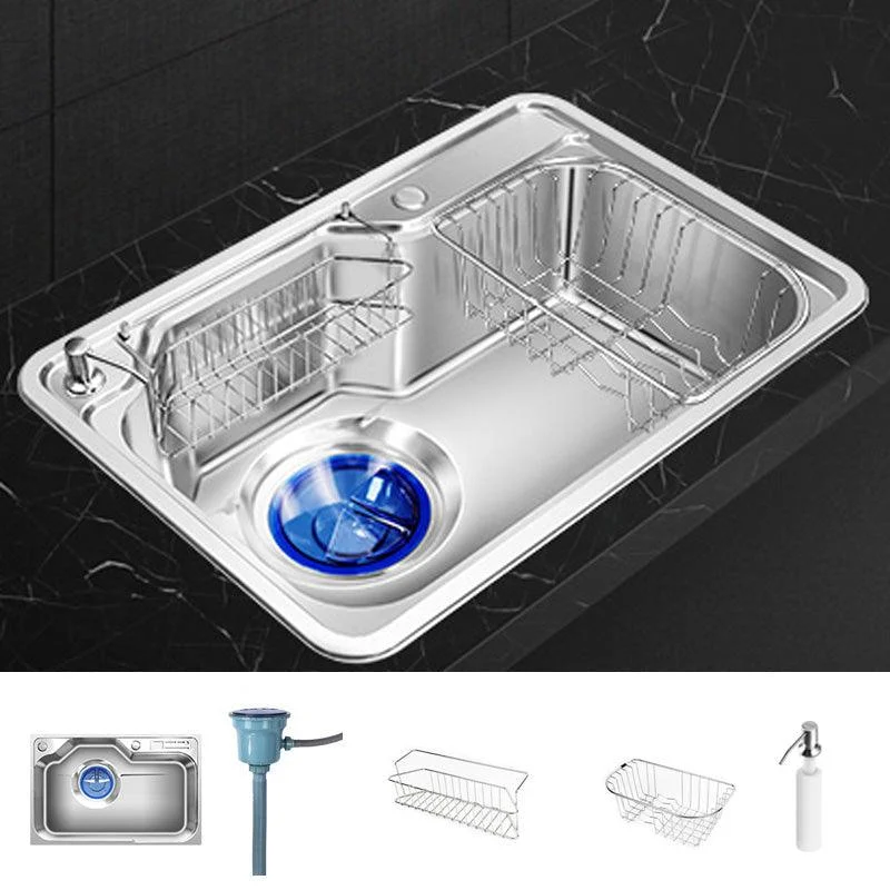 Contemporary Style Kitchen Sink Pure Color Stainless Steel 2 Holes Drop-In Kitchen Sink -Bathlova