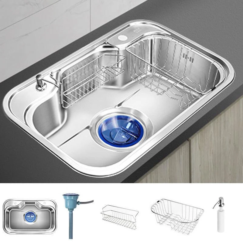 Contemporary Style Kitchen Sink Pure Color Stainless Steel 2 Holes Drop-In Kitchen Sink -Bathlova