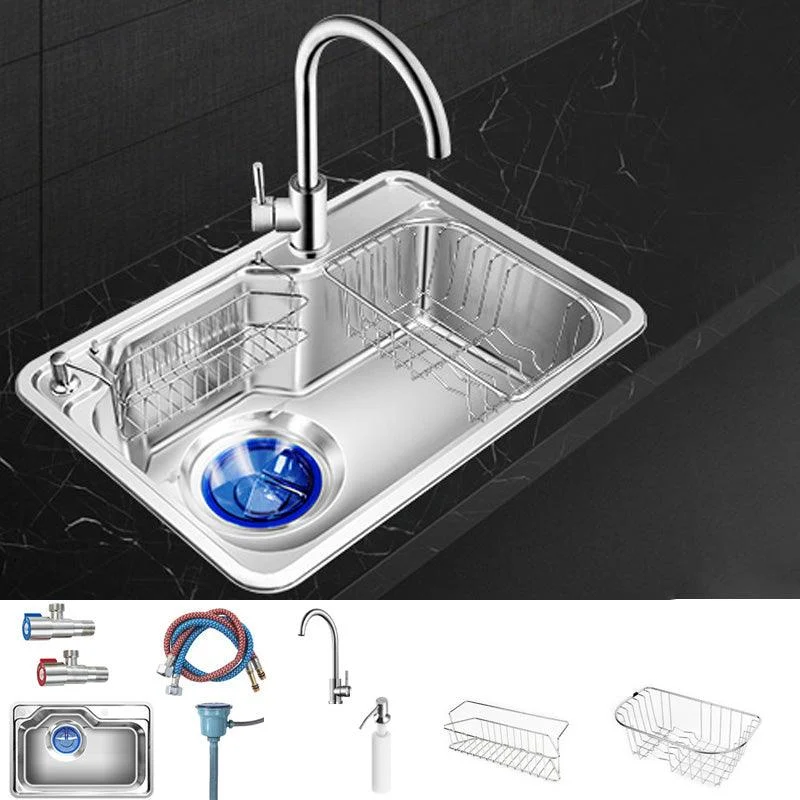 Contemporary Style Kitchen Sink Pure Color Stainless Steel 2 Holes Drop-In Kitchen Sink -Bathlova