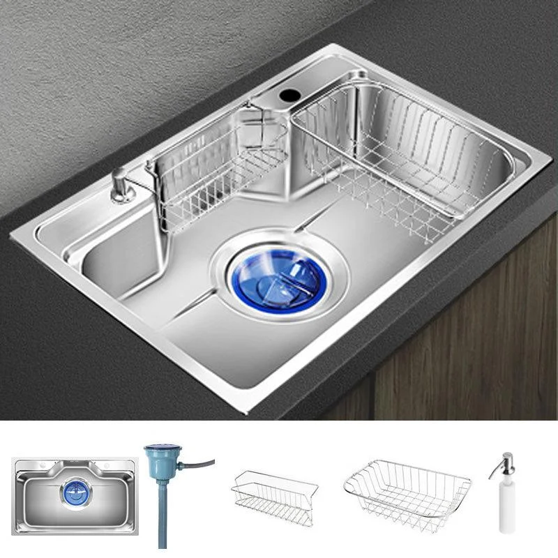 Contemporary Style Kitchen Sink Pure Color Stainless Steel 2 Holes Drop-In Kitchen Sink -Bathlova