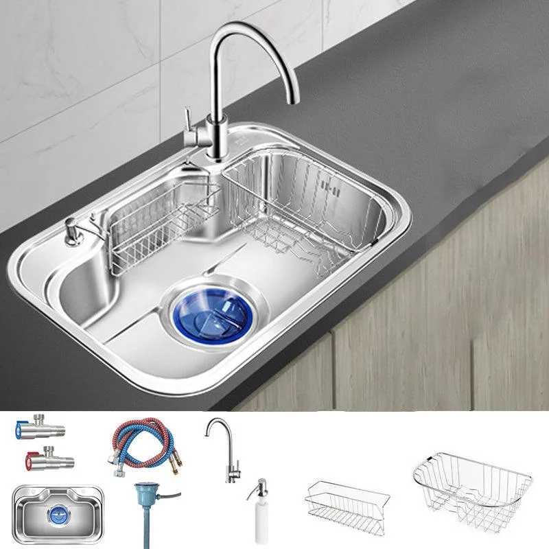 Contemporary Style Kitchen Sink Pure Color Stainless Steel 2 Holes Drop-In Kitchen Sink -Bathlova