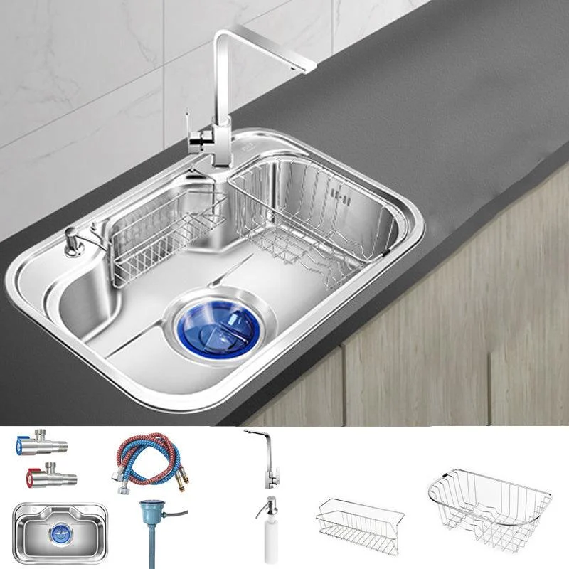 Contemporary Style Kitchen Sink Pure Color Stainless Steel 2 Holes Drop-In Kitchen Sink -Bathlova