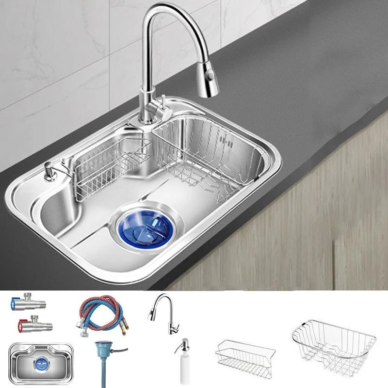 Contemporary Style Kitchen Sink Pure Color Stainless Steel 2 Holes Drop-In Kitchen Sink -Bathlova