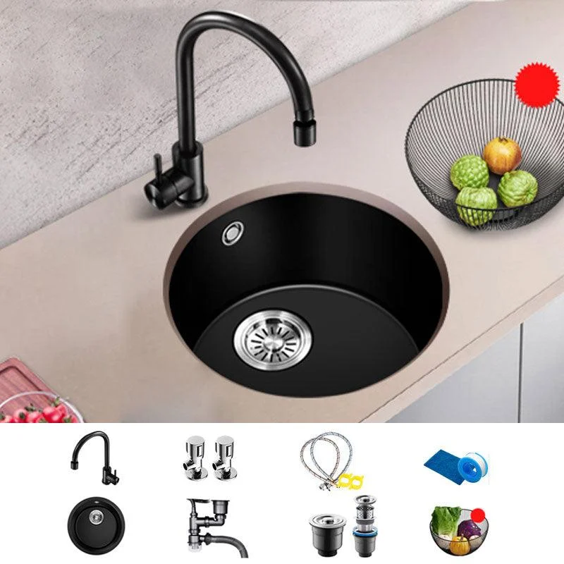 Contemporary Style Kitchen Sink Quartz Single Bowl Kitchen Sink -Bathlova