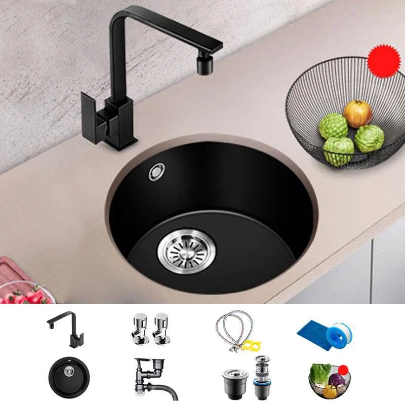 Contemporary Style Kitchen Sink Quartz Single Bowl Kitchen Sink -Bathlova