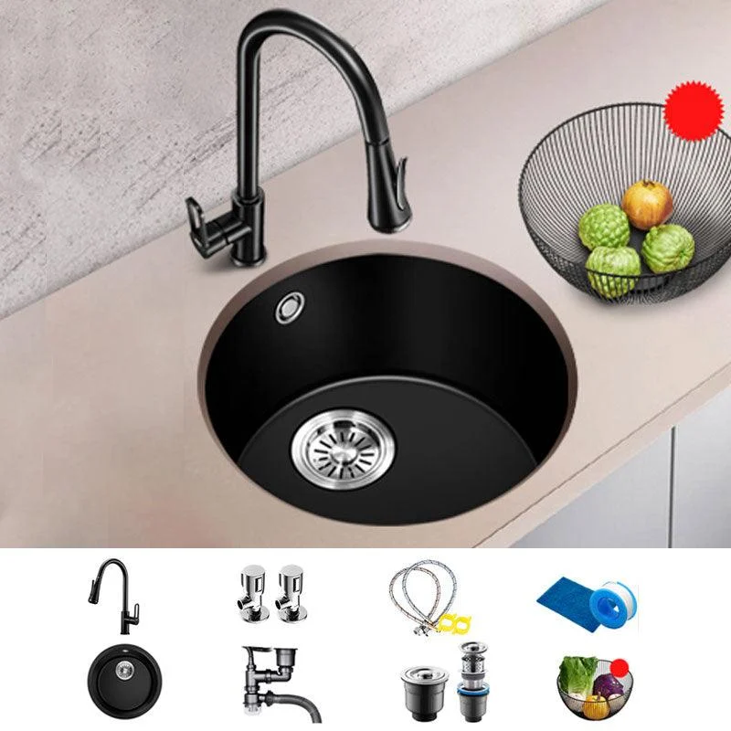 Contemporary Style Kitchen Sink Quartz Single Bowl Kitchen Sink -Bathlova