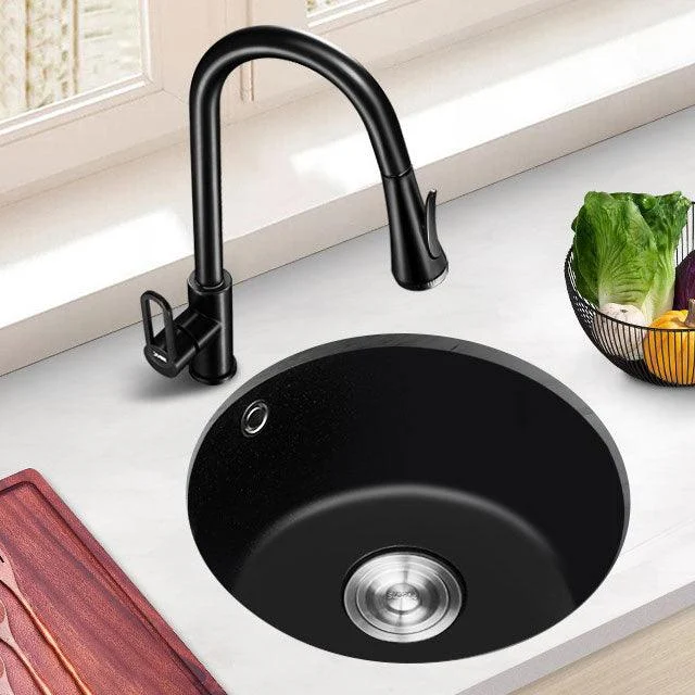 Contemporary Style Kitchen Sink Quartz Single Bowl Kitchen Sink -Bathlova