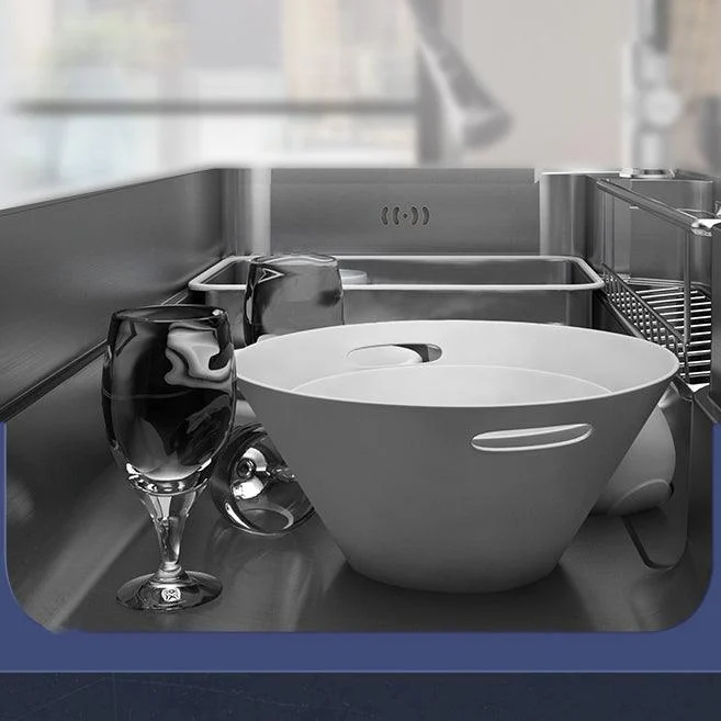 Contemporary Style Kitchen Sink Rectangle Shape Kitchen Sink with Single Bowl -Bathlova